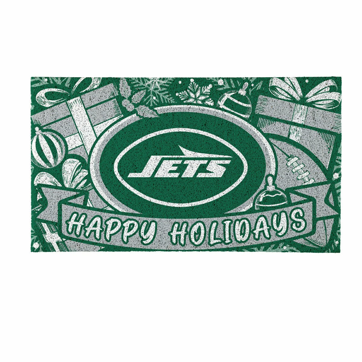New York Jets Holiday PVC Mat, 28"x16" - NFL