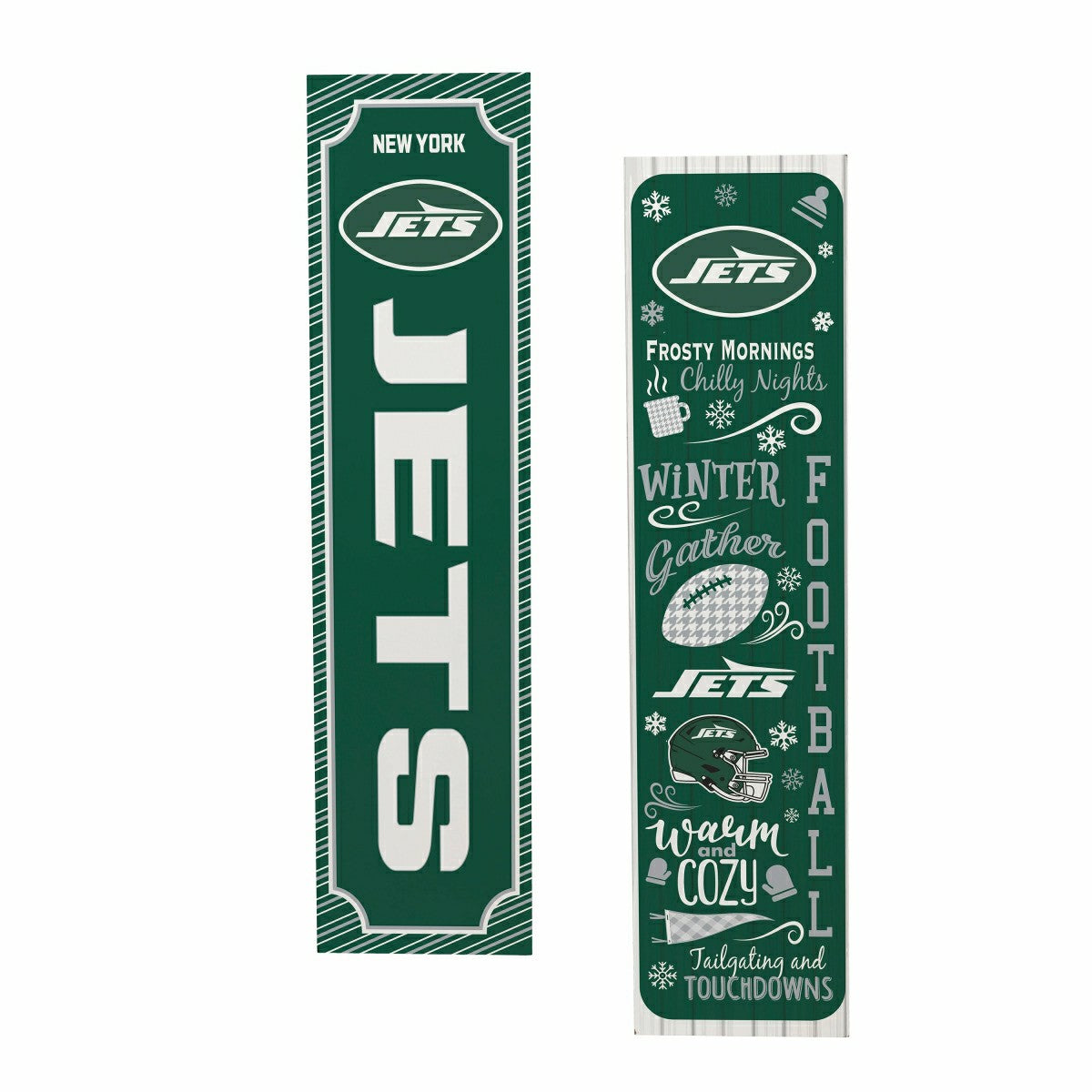 New York Jets Winter Seasonal Double Sided Large Leaner, 46" - NFL Home