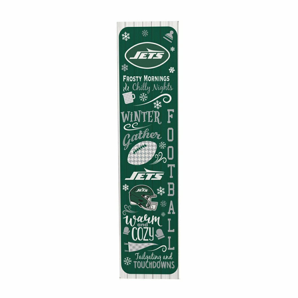 New York Jets Winter Seasonal Double Sided Large Leaner, 46" - NFL Home