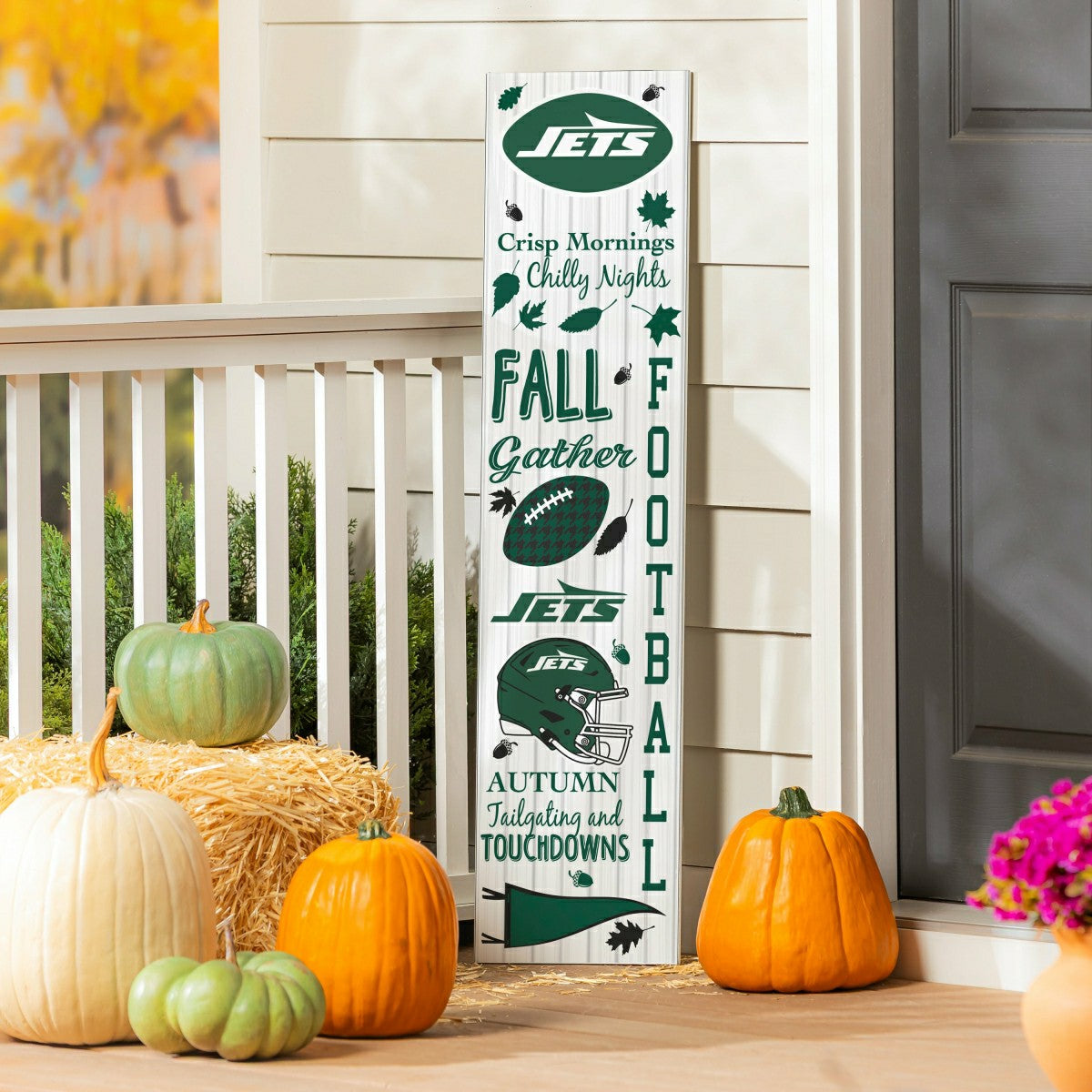 New York Jets Fall Seasonal Double Sided Large Leaner, 46" - NFL Home