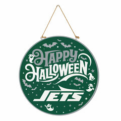 New York Jets Halloween Round Door Décor with Hanging Rope, 18x18 - NFL Home