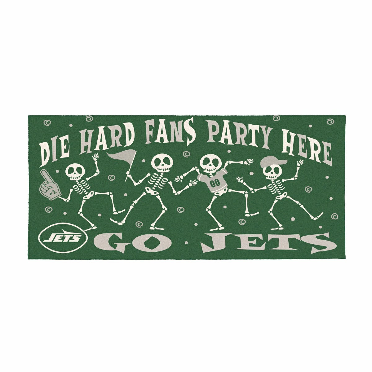 New York Jets Flocked Coir Halloween Sassafras Switch Mat, 22"x10" - NFL