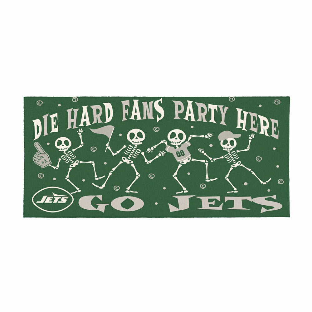 New York Jets Flocked Coir Halloween Sassafras Switch Mat, 22"x10" - NFL
