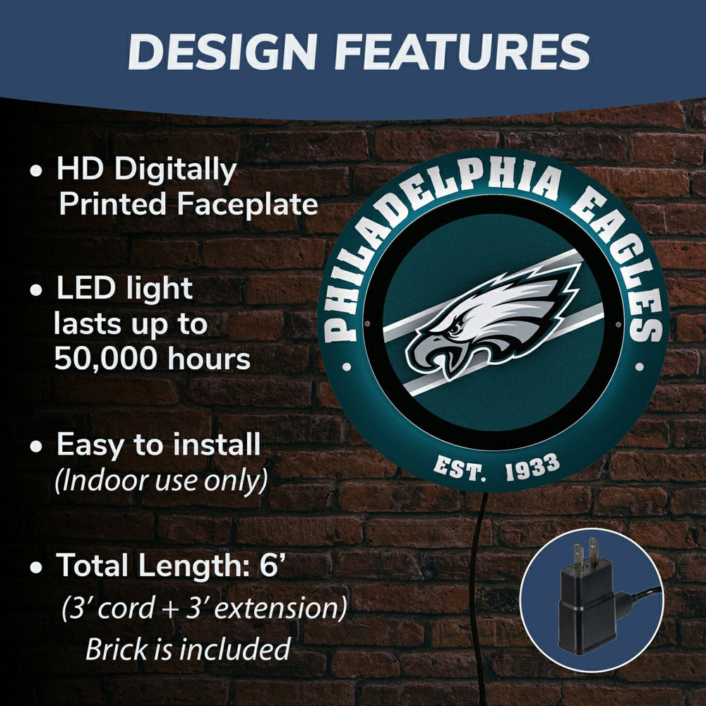 Philadelphia Eagles, Metal Lite, Round - NFL