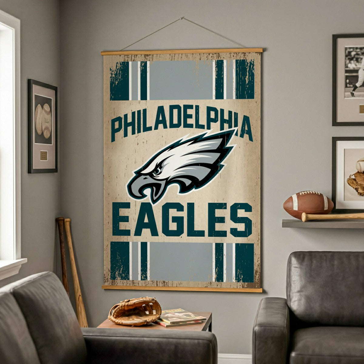 Philadelphia Eagles, Canvas Wall Tapestry, Large, 54x36 - NFL Home