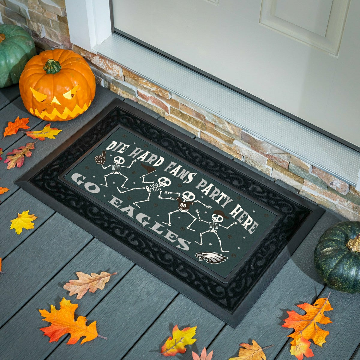 Philadelphia Eagles Flocked Coir Halloween Sassafras Switch Mat, 22"x1 - NFL
