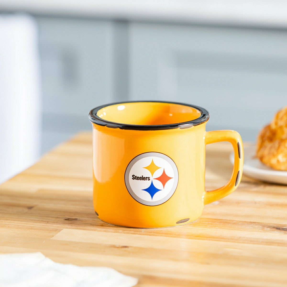 Pittsburgh Steelers Ceramic Camp Cup with Enamel Finish, 14oz - NFL
