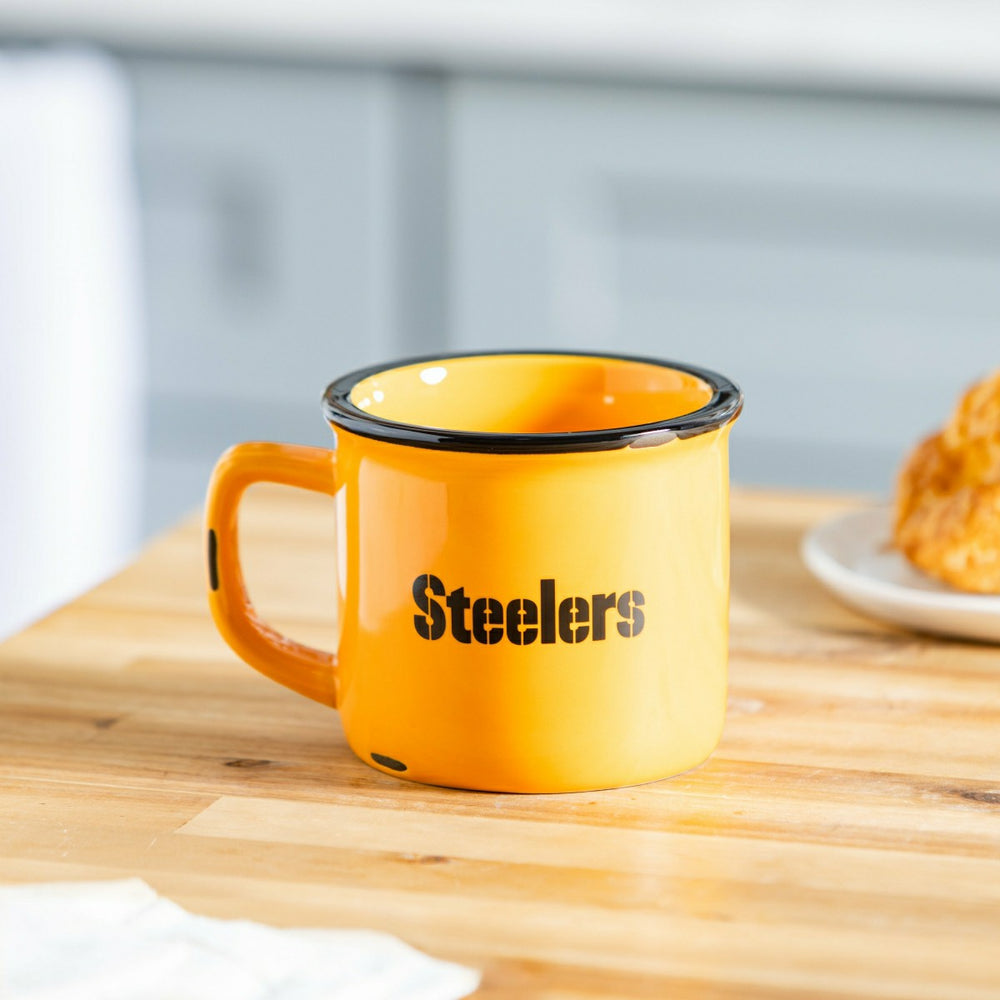 Pittsburgh Steelers Ceramic Camp Cup with Enamel Finish, 14oz - NFL
