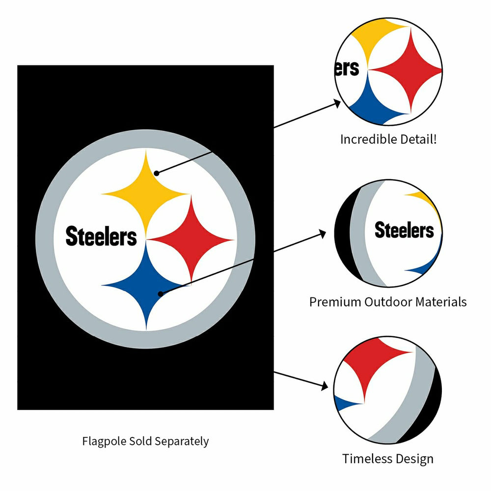 Pittsburgh Steelers Applique Garden Flag - NFL Home