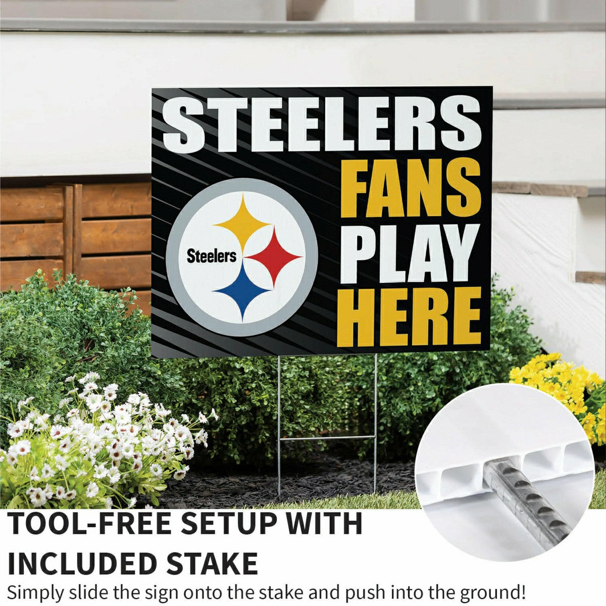 Pittsburgh Steelers Coroplast Yard Sign "Fans Play Here" - NFL Home