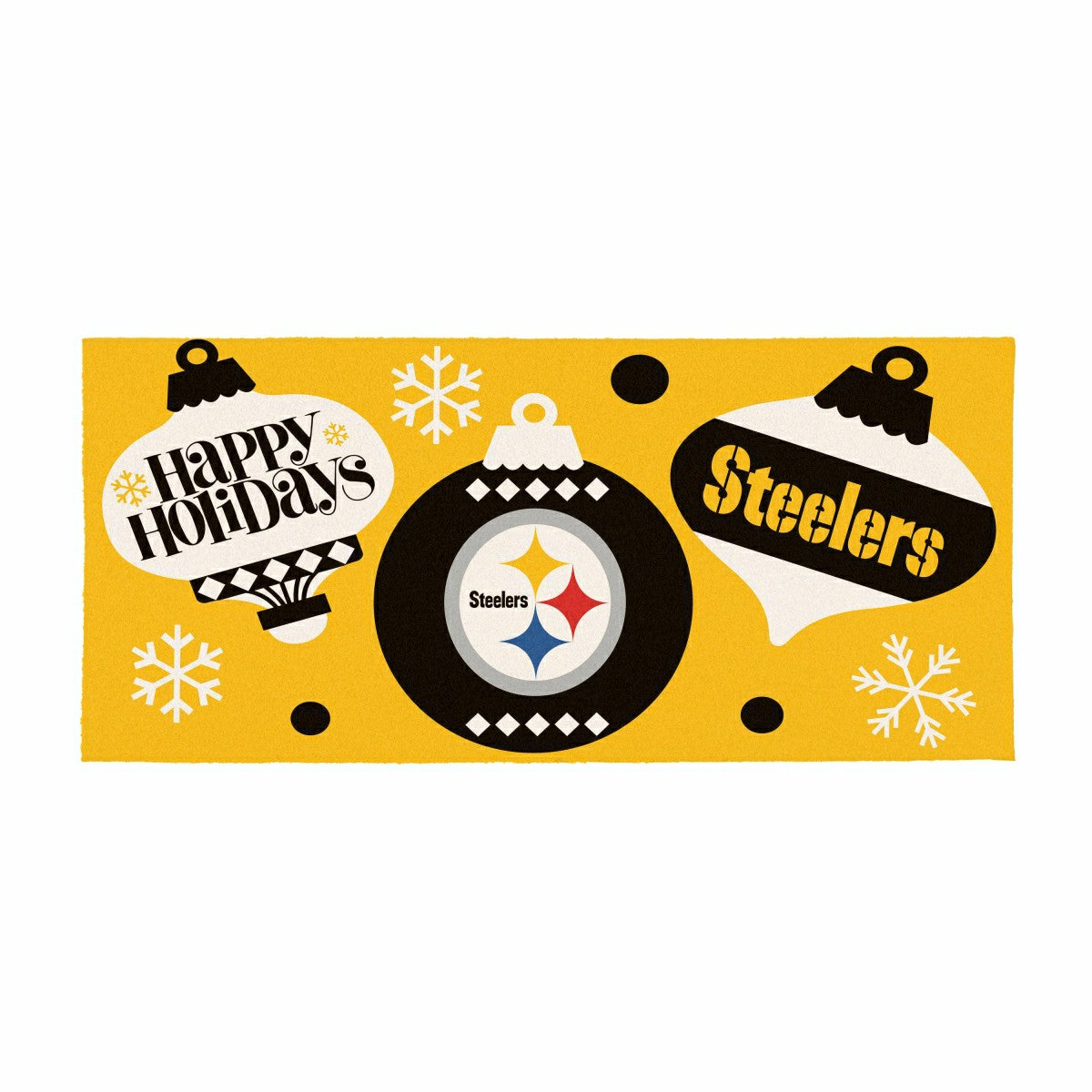 Pittsburgh Steelers Holiday Flocked Coir Sassafras Switch Mat, 22"x10" - NFL