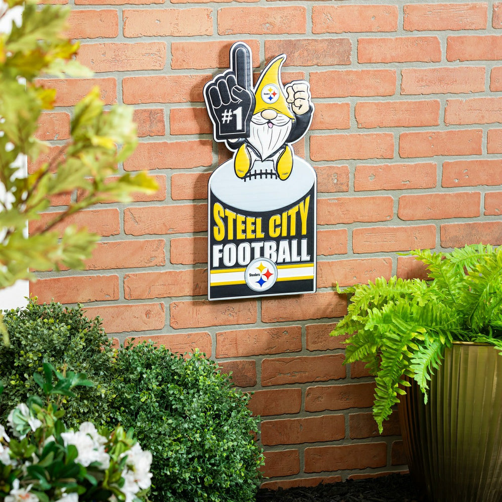 Pittsburgh Steelers Gnome Metal Sign 10"L x 30"H - NFL Home