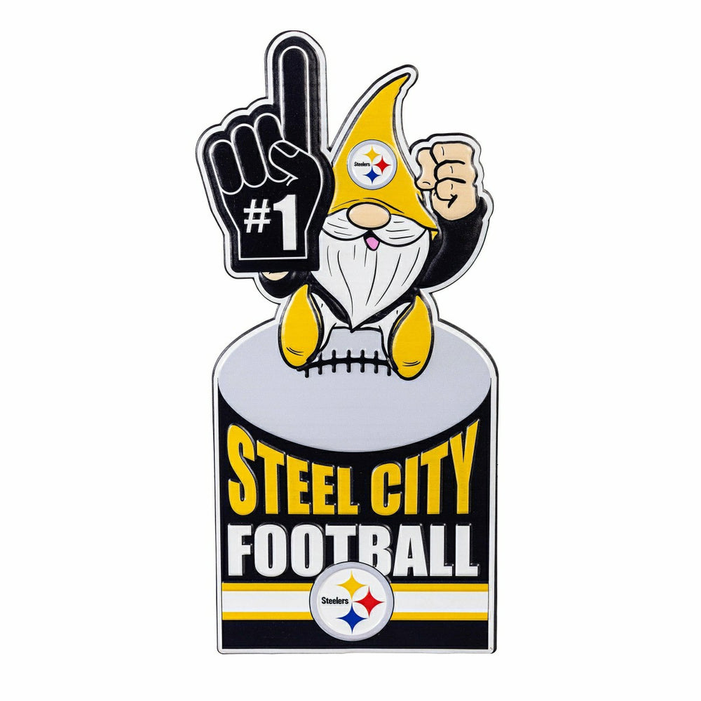 Pittsburgh Steelers Gnome Metal Sign 10"L x 30"H - NFL Home