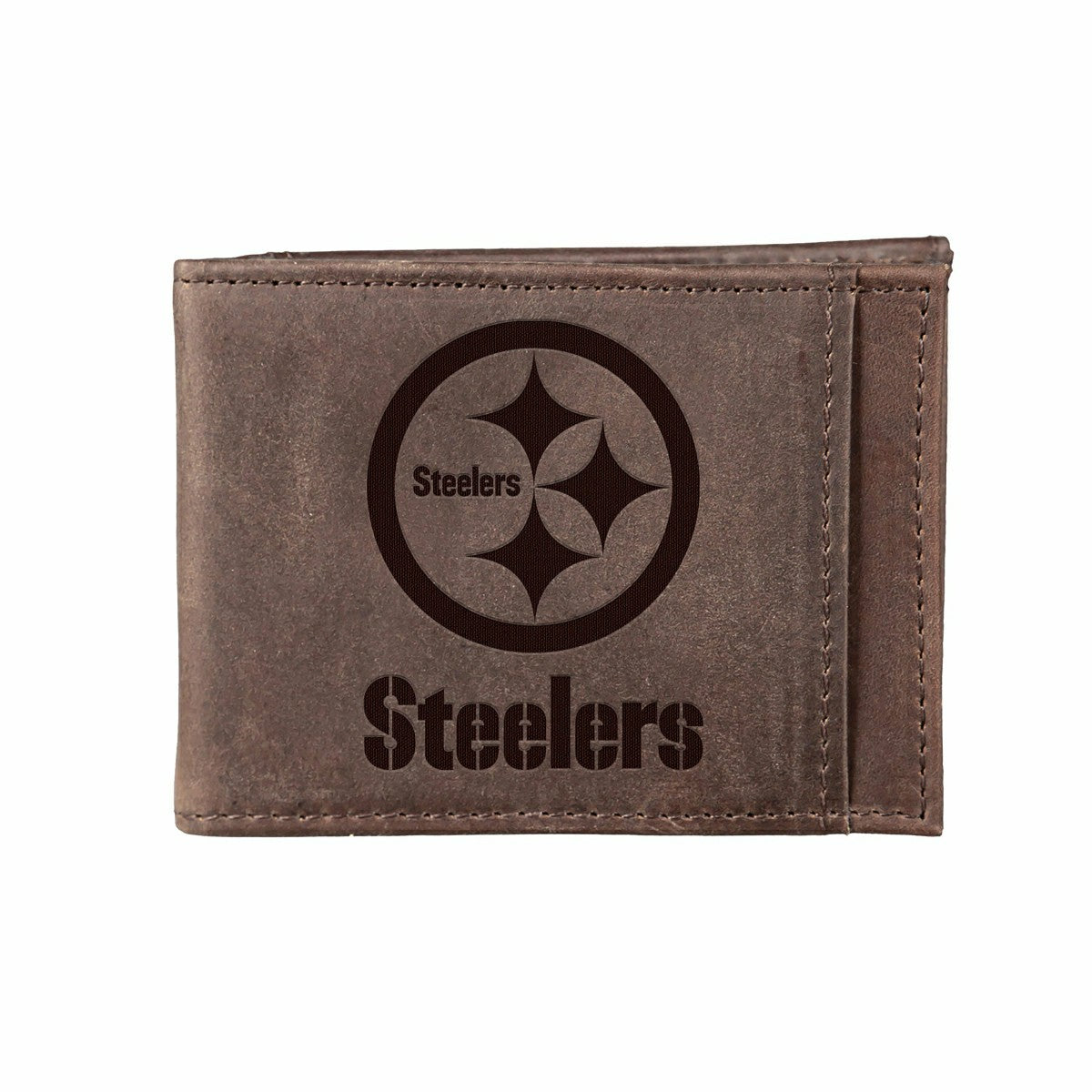 Front Pocket Wallet w/ RFID Blocking, Pittsburgh Steelers, Brown - NFL Home