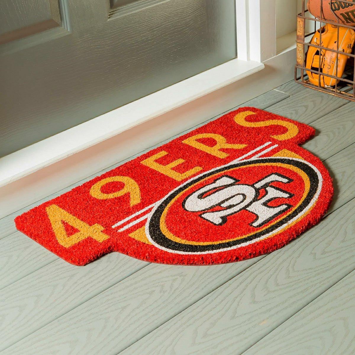 NFL Shaped Coir Door Mat, San Francisco 49s - NFL