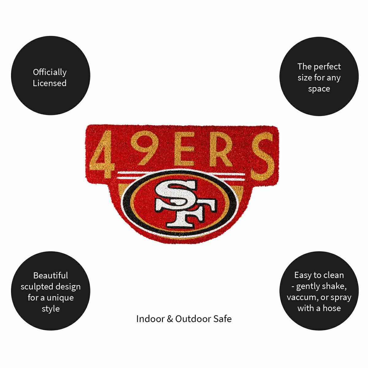 NFL Shaped Coir Door Mat, San Francisco 49s - NFL