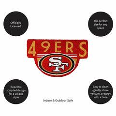 NFL Shaped Coir Door Mat, San Francisco 49s - NFL