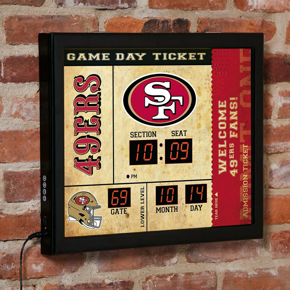 Bluetooth Scoreboard Wall Clock, San Francisco 49ers - NFL Home