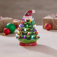 8" LED Ceramic Christmas Tree, San Francisco 49ers - NFL Home