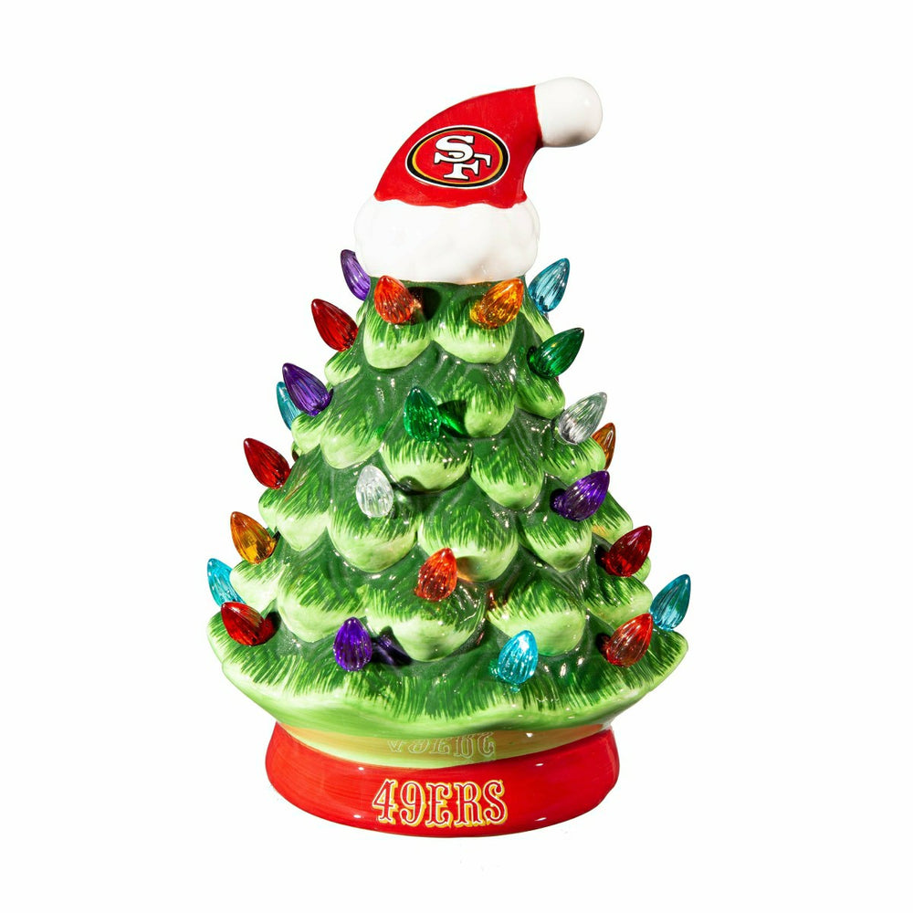 8" LED Ceramic Christmas Tree, San Francisco 49ers - NFL Home