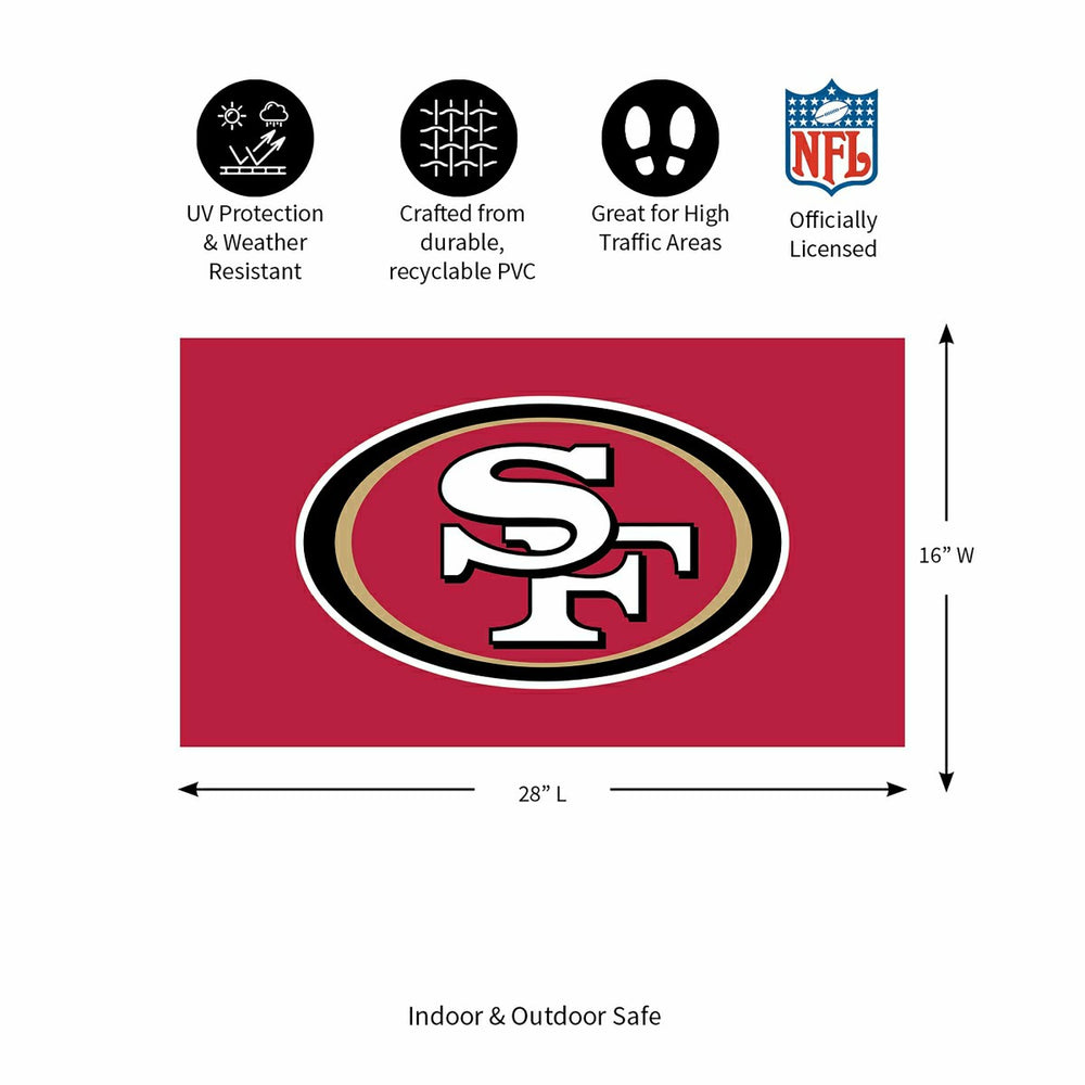 Full Color PVC Mat, 16" x 28", San Francisco 49ers - NFL