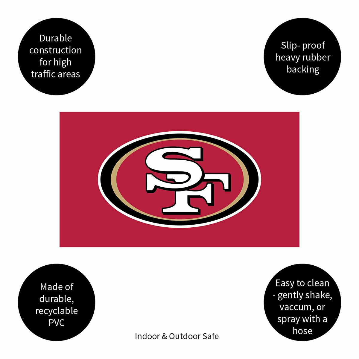 Full Color PVC Mat, 16" x 28", San Francisco 49ers - NFL