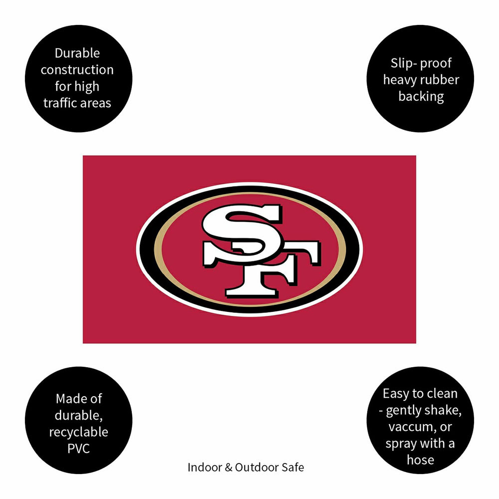 Full Color PVC Mat, 16" x 28", San Francisco 49ers - NFL