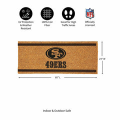 San Francisco 49ers Extra Large One Color Coir Mat, 60"x24" - NFL