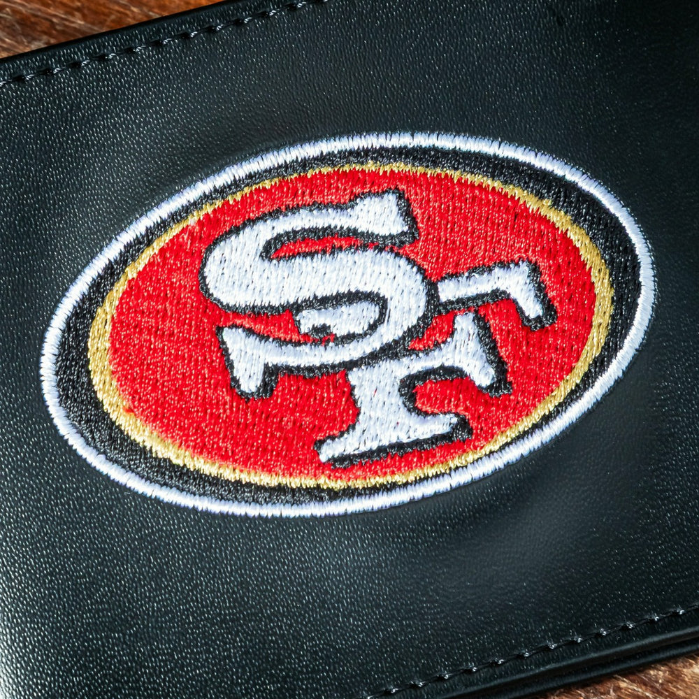 San Francisco 49ers Black Bi-Fold Embroidered Wallet w/ RFID Blocking - NFL Home