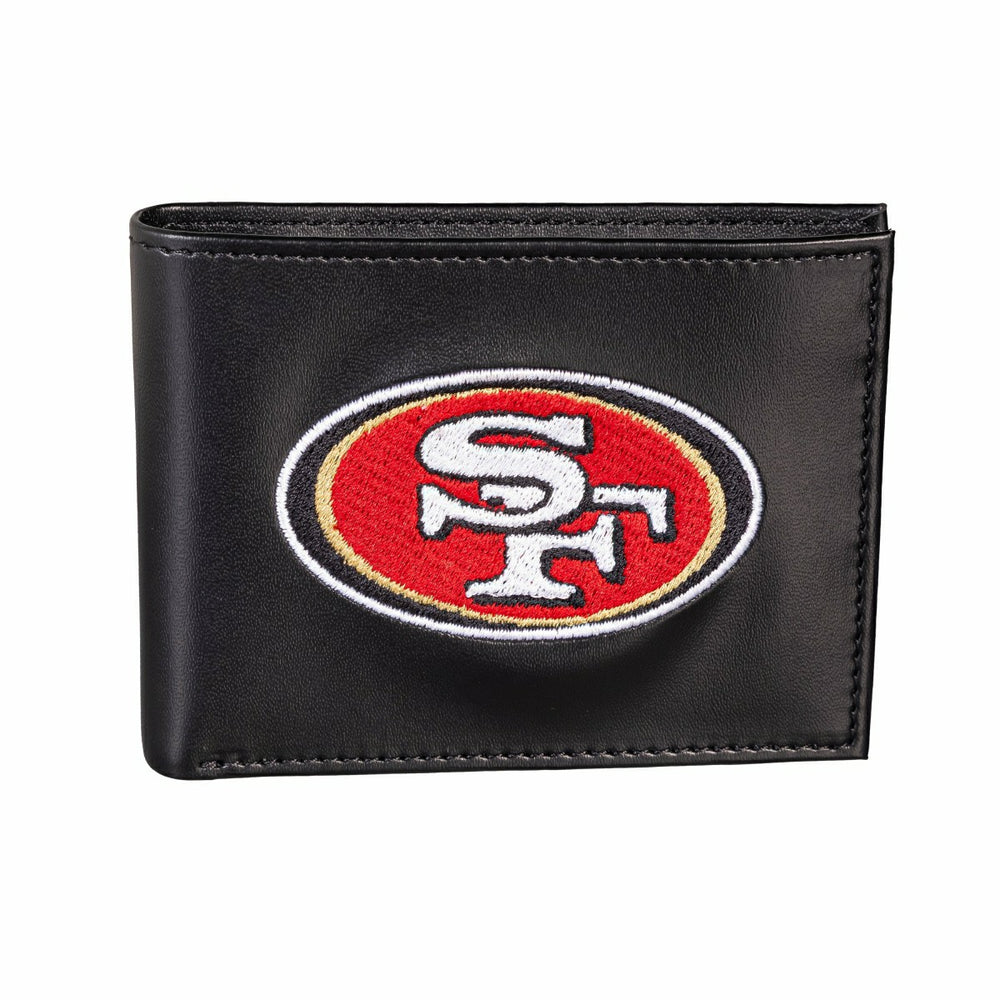 San Francisco 49ers Black Bi-Fold Embroidered Wallet w/ RFID Blocking - NFL Home