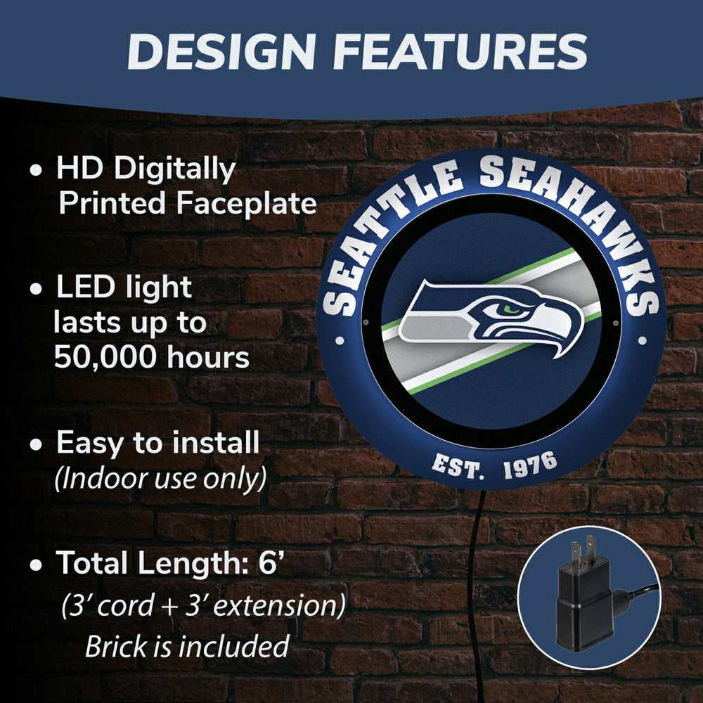 Seattle Seahawks, Metal Lite, Round - NFL