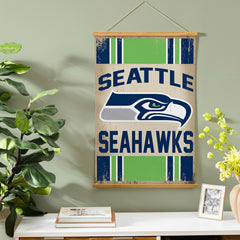 Seattle Seahawks, Canvas Wall Tapestry, Medium, 36x24 - NFL Home
