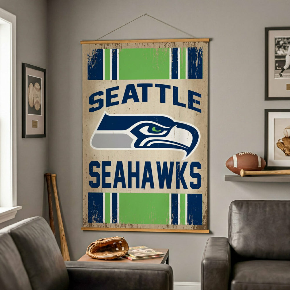 Seattle Seahawks, Canvas Wall Tapestry, Large, 54x36 - NFL Home