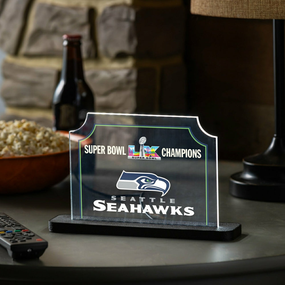 Seattle Seahawks, Super Bowl 60, Rectangle Desklite LED Décor - NFL Home