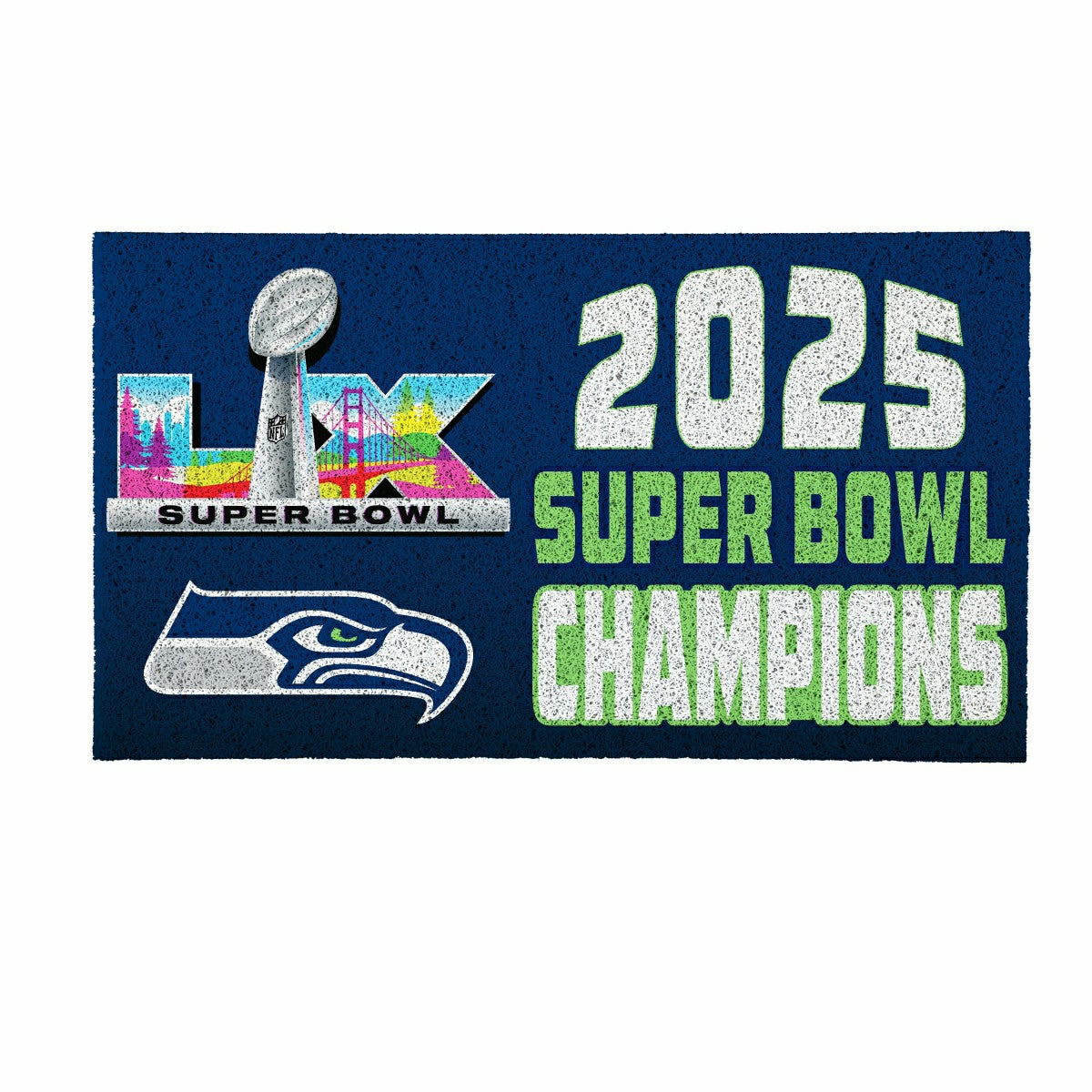 Seattle Seahawks, Super Bowl 60, Champions, Turf Mat, Color, 28"x 16" - NFL