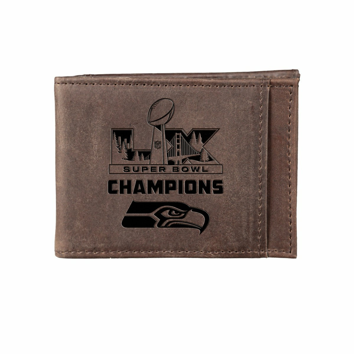 Seattle Seahawks, Super Bowl 60, Front Pocket Wallet, Brown - NFL Home