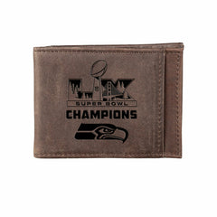 Seattle Seahawks, Super Bowl 60, Front Pocket Wallet, Brown - NFL Home