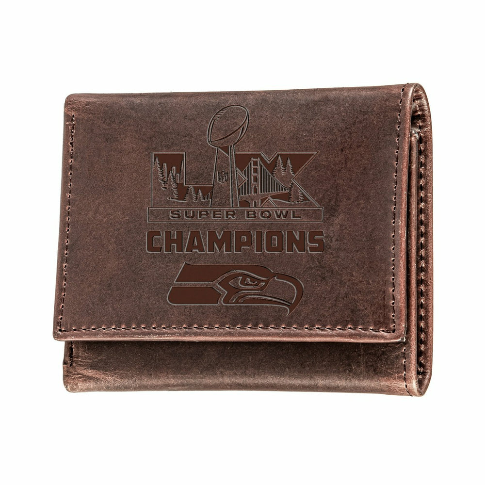 Seattle Seahawks, Super Bowl 60, Wallet, Tri-fold, Brown - NFL Home