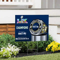 Seattle Seahawks, Super Bowl 60, Ring, Cororplast Yard Sign - NFL Home