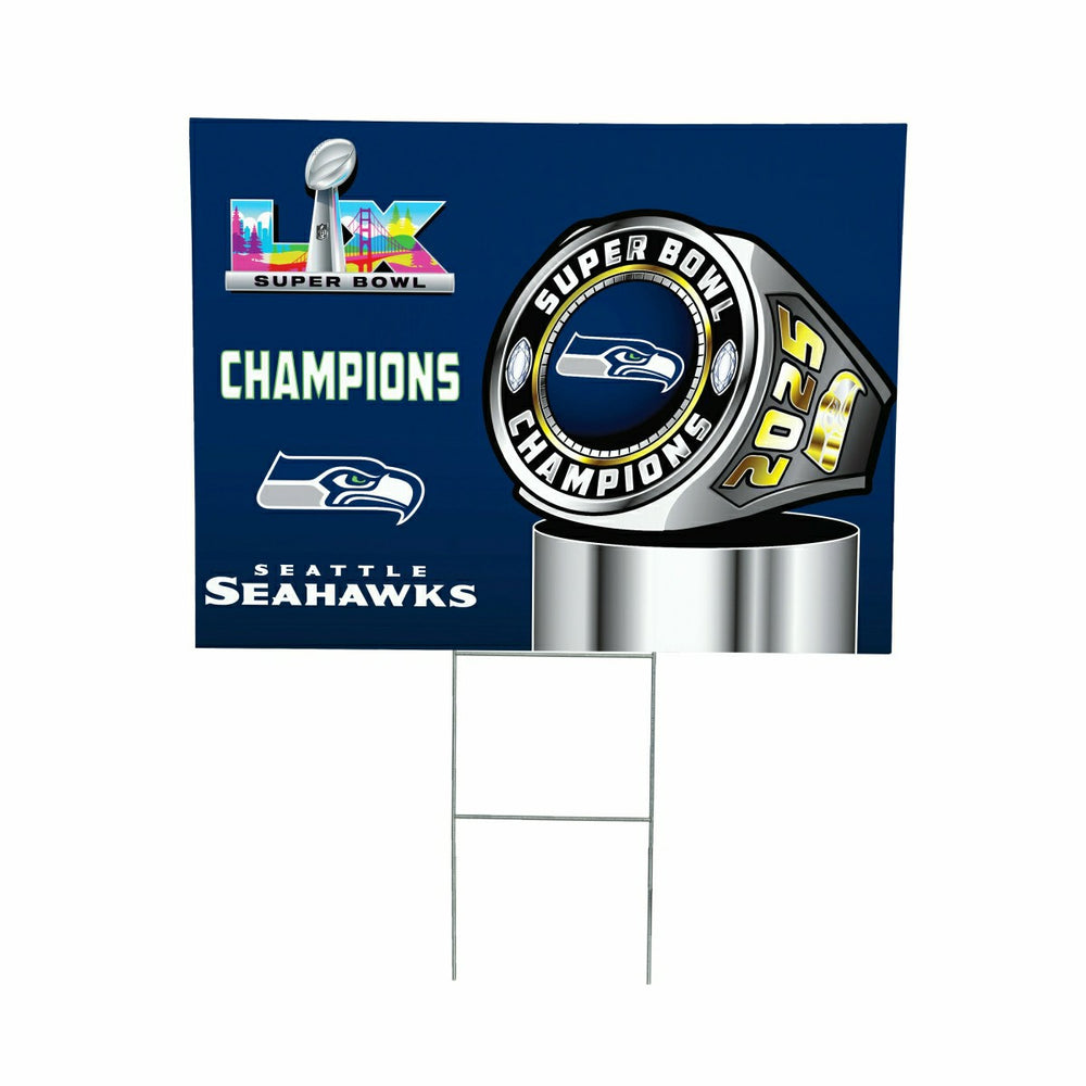 Seattle Seahawks, Super Bowl 60, Ring, Cororplast Yard Sign - NFL Home