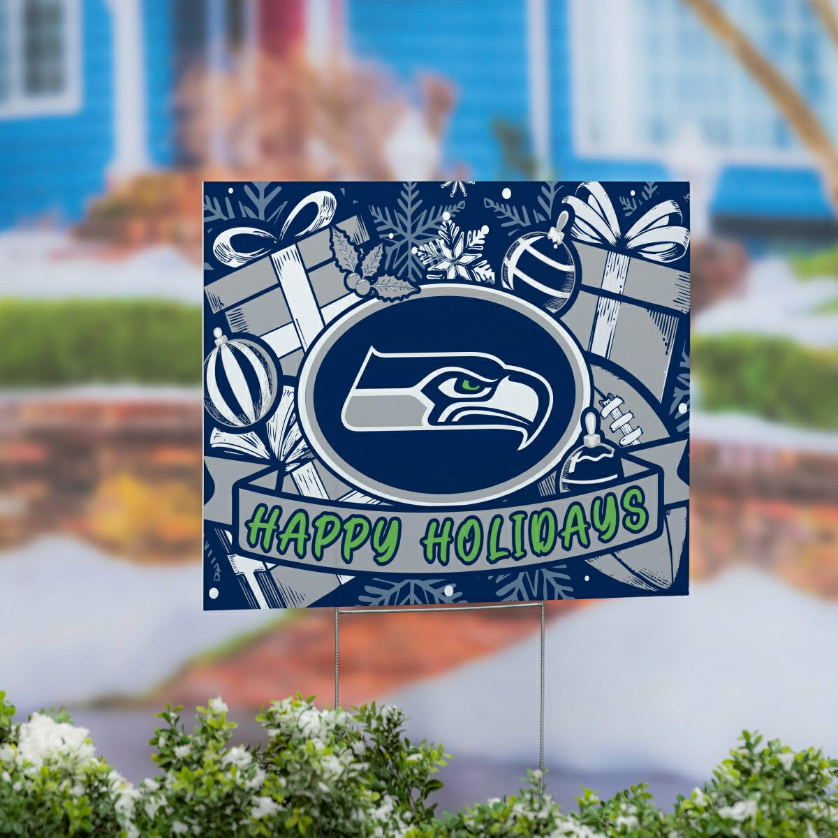 Seattle Seahawks Yard Sign, Holiday - NFL Home