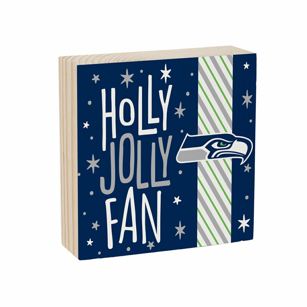 Seattle Seahawks Block, Holiday, 6x6 - NFL Home