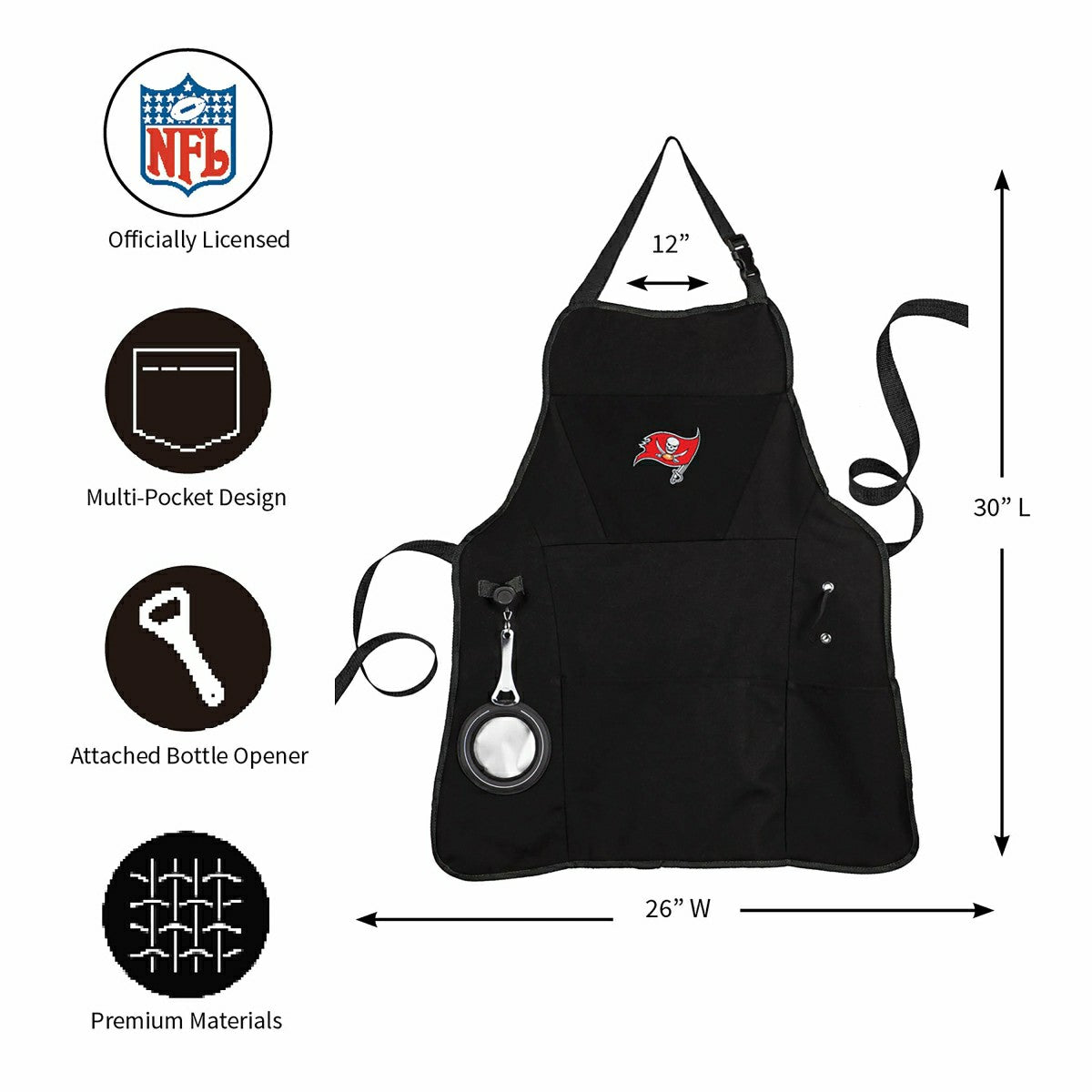 Grill Apron, Black, Tampa Bay Buccaneers - NFL Home