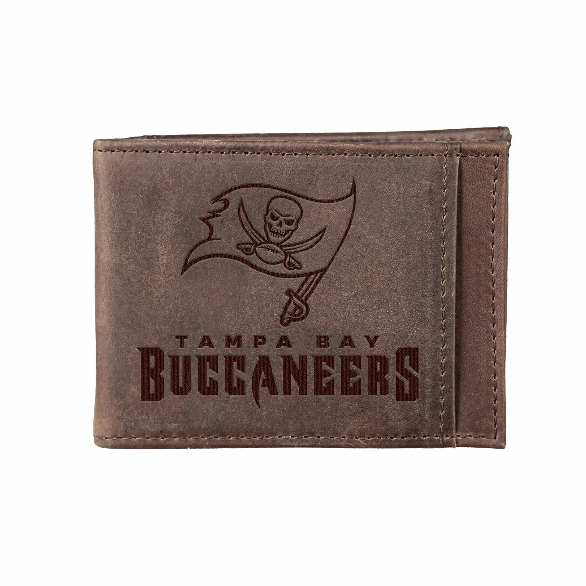 Front Pocket Wallet w/ RFID Blocking, Tampa Bay Buccaneers, Brown - NFL Home