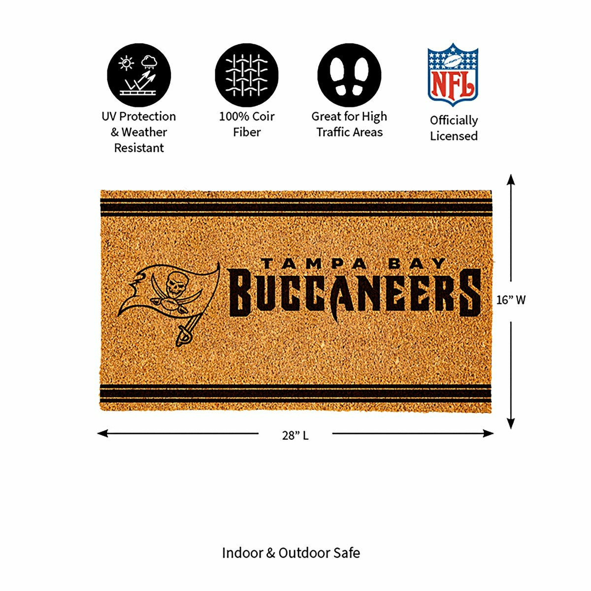 Tampa Bay Buccaneers, Coir Mat 1C - NFL