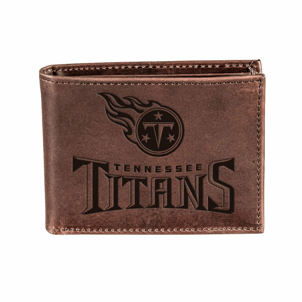 Tennessee Titans, Bi-Fold Wallet, Brown, CH, 100% Genuine Leather - NFL Home