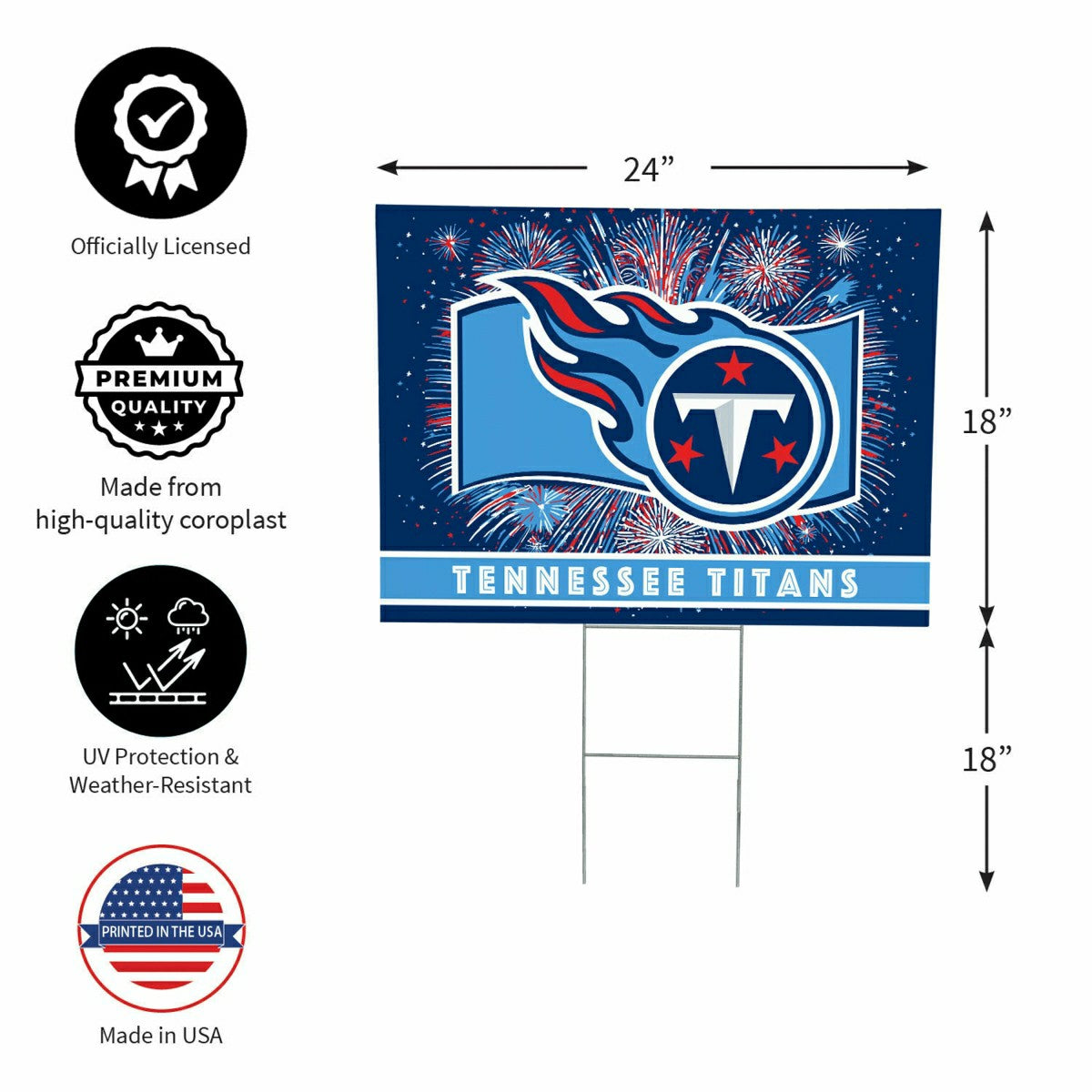 Tennessee Titans Yard Sign, Patriotic - NFL Home