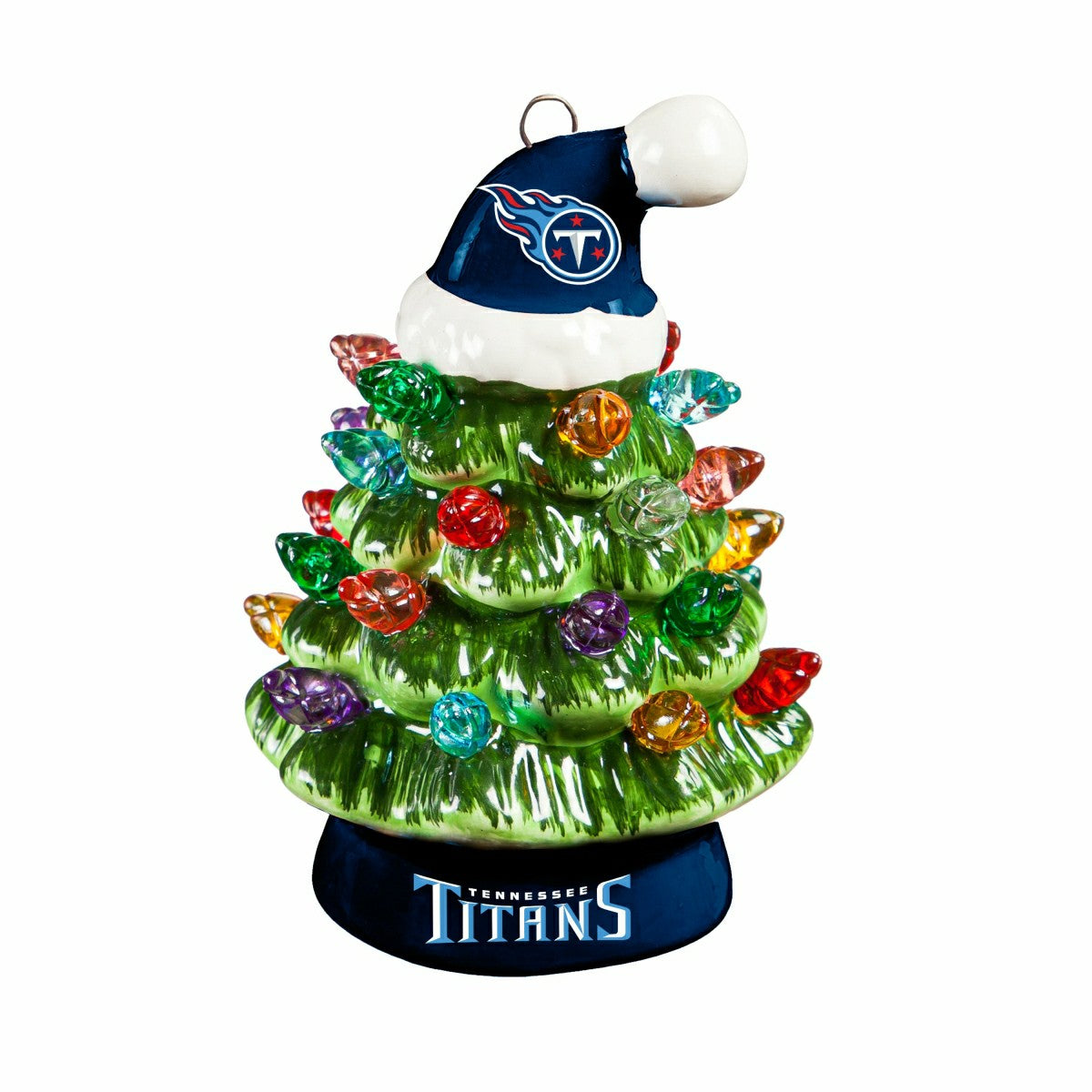 4" Mini LED Tabletop Christmas Tree, Set of 2, Tennessee Titans - NFL Home