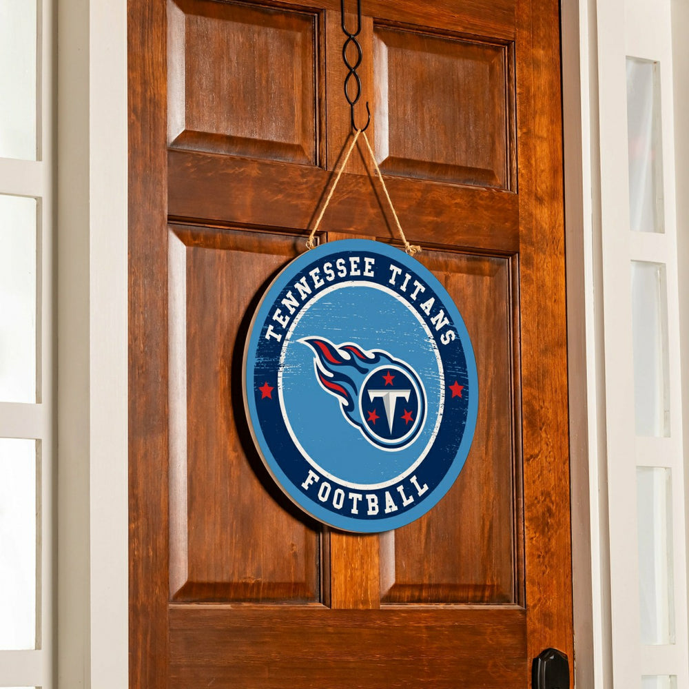 Tennessee Titans Round Door Décor with Hanging Rope, 18x18 - NFL Home