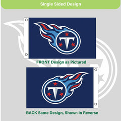 Tennessee Titans Single Sided Flag w/ 2 Grommets, 3'x5' - NFL Home